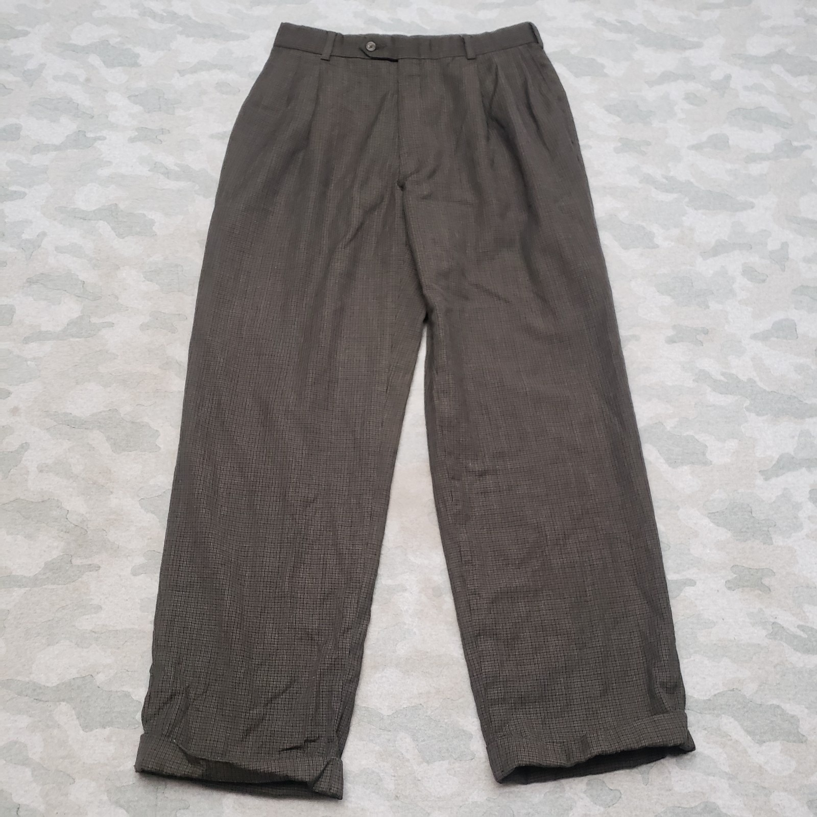 Vintage Austin Reed Pants Mens 30x28 Gray Pockets Silk Blend Straight Leg